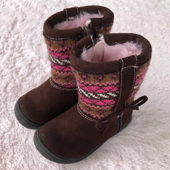 Circo Baby Girl Boots Brown/Pink Size 5 - Picture 2 of 8